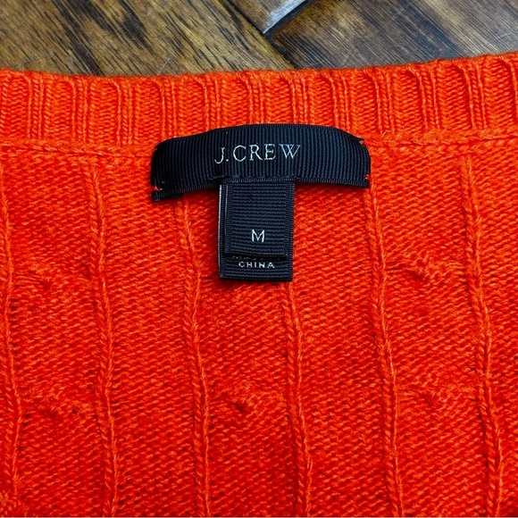 J. Crew Orange Cable Knit Crew Neck Sweater - Picture 2 of 5